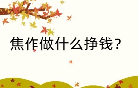 焦作做什么挣钱？