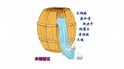 木桶效应：取决于最短木板，组织和个人应补短板