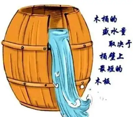 木桶效应：取决于最短木板，组织和个人应补短板